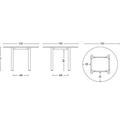Annex Esstisch Ø 110cm Gestell Eiche