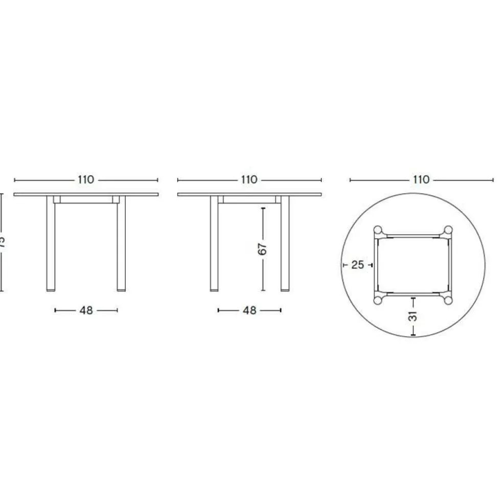 Annex Esstisch Ø 110cm Gestell Eiche