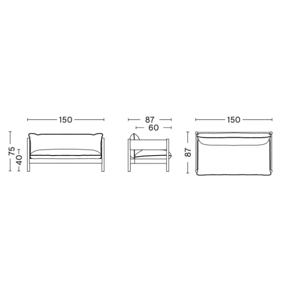 Arbour Club Sofa Leder Gestell Buche