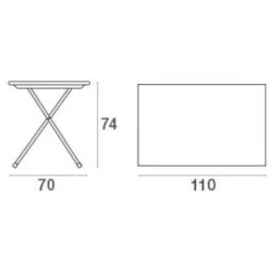 Arc en Ciel Gartenesstisch klappbar 110x70cm