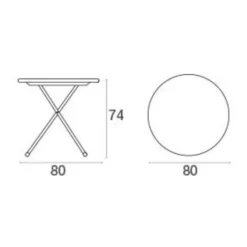 Arc en Ciel Gartenesstisch klappbar Ø 80cm