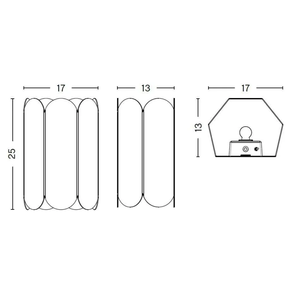 Arcs Wandleuchte mit Stecker