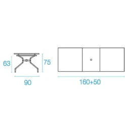 Athena Gartentisch ausziehbar 160x90cm