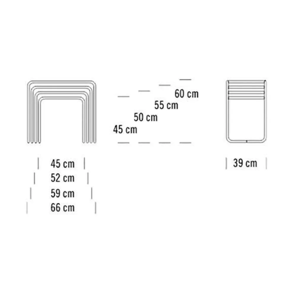 B 9 Pure Materials Beistelltisch 4er Set Nussbaum