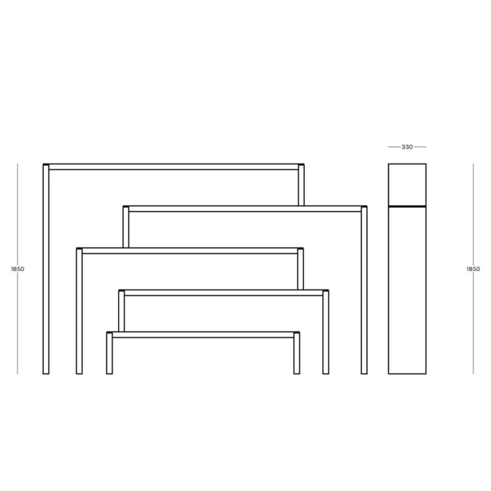 Babilonia XL Regal 230x33x185cm