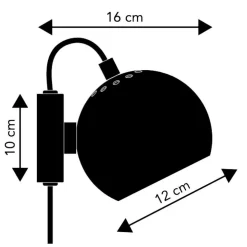 Ball Magnet Wandleuchte glänzend