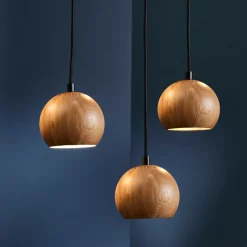 Ball Pendelleuchte Holz Ø12cm