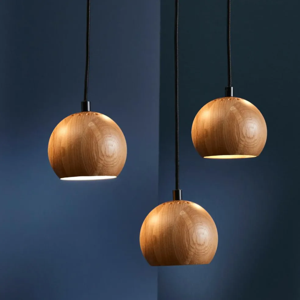 Ball Pendelleuchte Holz Ø12cm