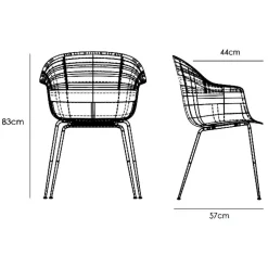 Bat Schalenstuhl Gestell konisch schwarz