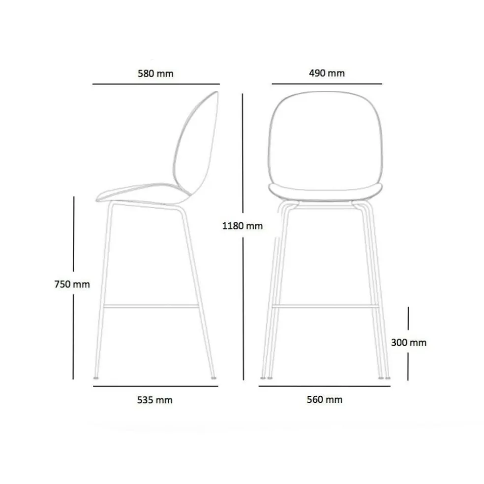Beetle Bar Chair Barhocker Messing 118cm