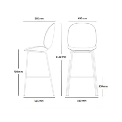 Beetle Bar Chair Barhocker Schwarz 118cm