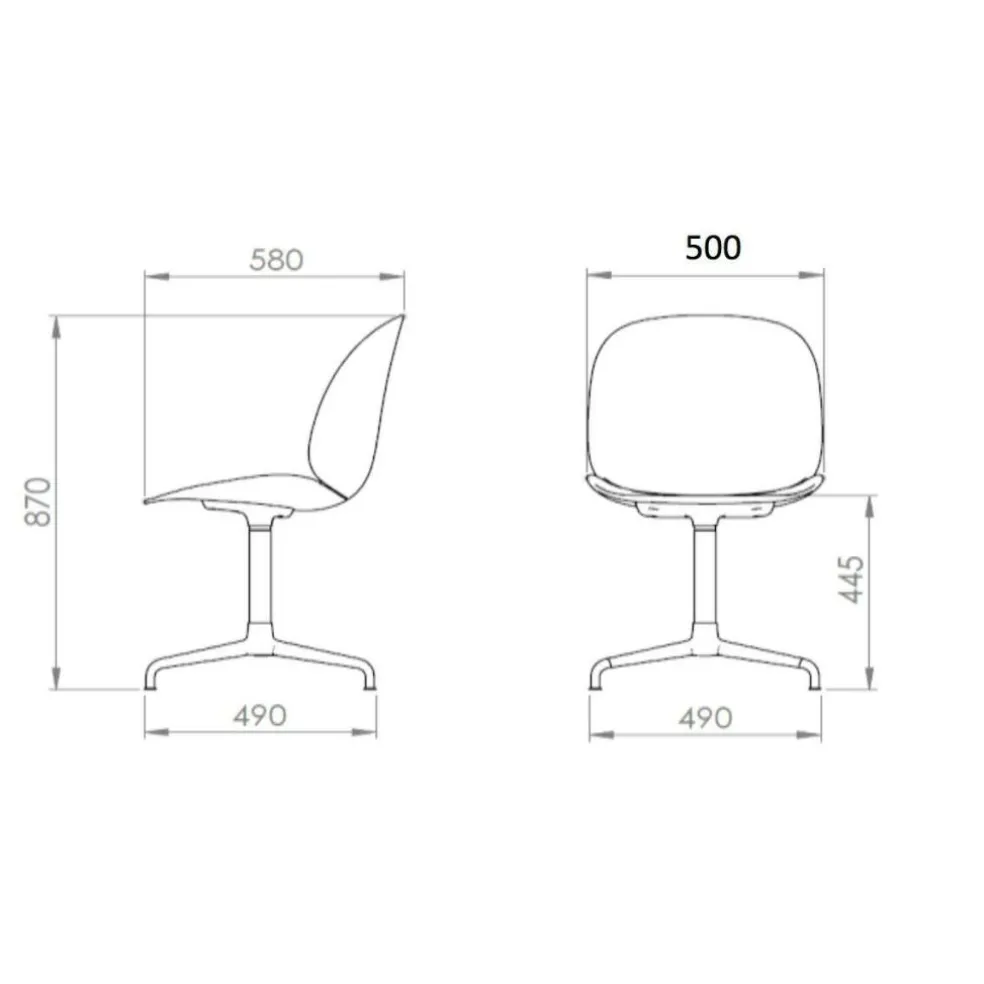 Beetle Drehstuhl mit Kreuzgestell