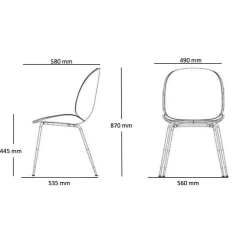 Beetle Stuhl Gestell Messing