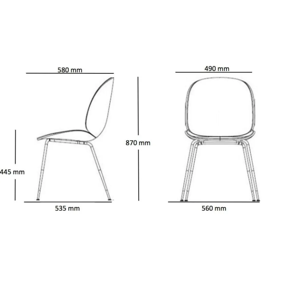 Beetle Stuhl Gestell Messing