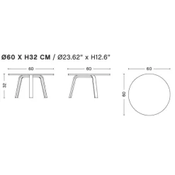 Bella Beistelltisch ØxH 60x32cm