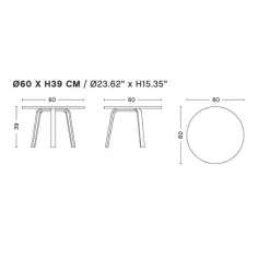 Bella Beistelltisch ØxH 60x39cm