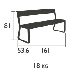Bellevie Gartenbank mit Rückenlehne