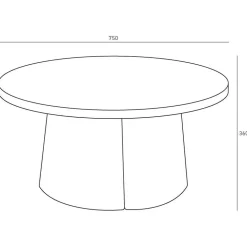 Bent Beistelltisch H 36cm