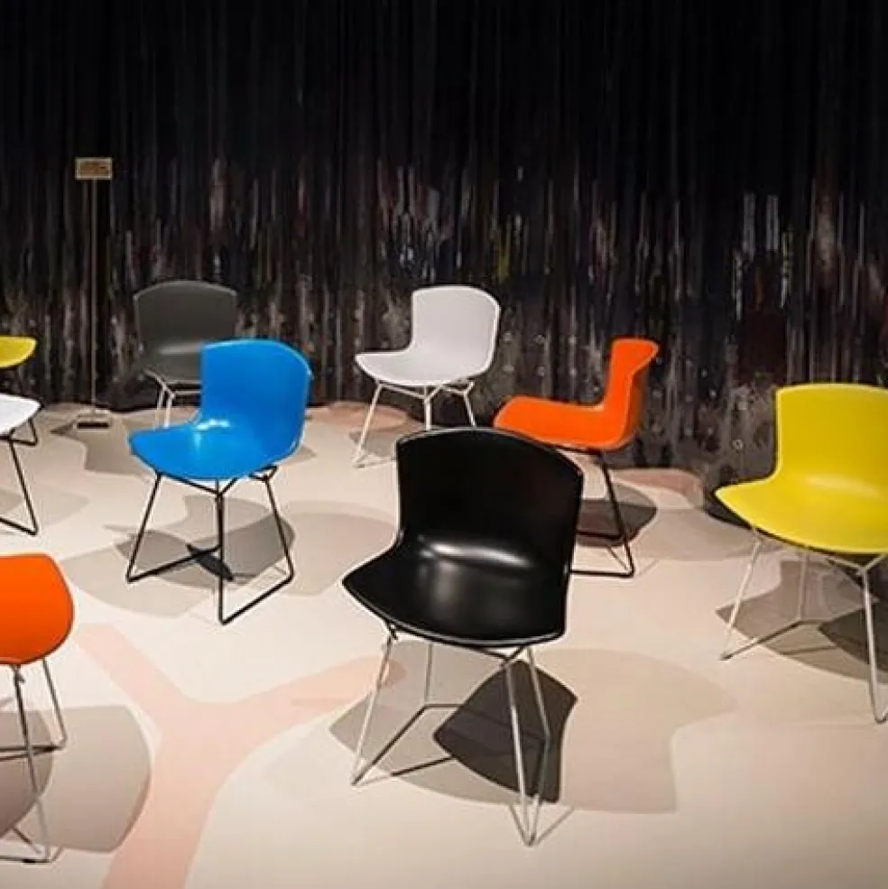 Bertoia Plastic Side Chair Stuhl Gestell weiß