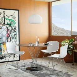 Bertoia Plastic Stuhl Gestell verchromt 4er Set