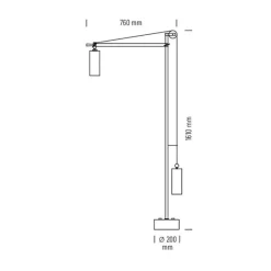 BH 23 Bauhaus Stehleuchte mit Gegengewicht