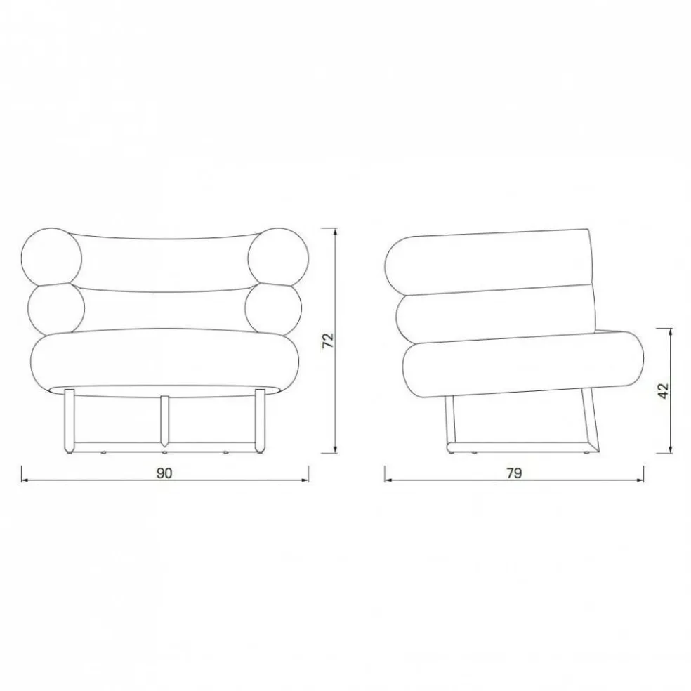 Bibendum Sessel Gestell schwarz