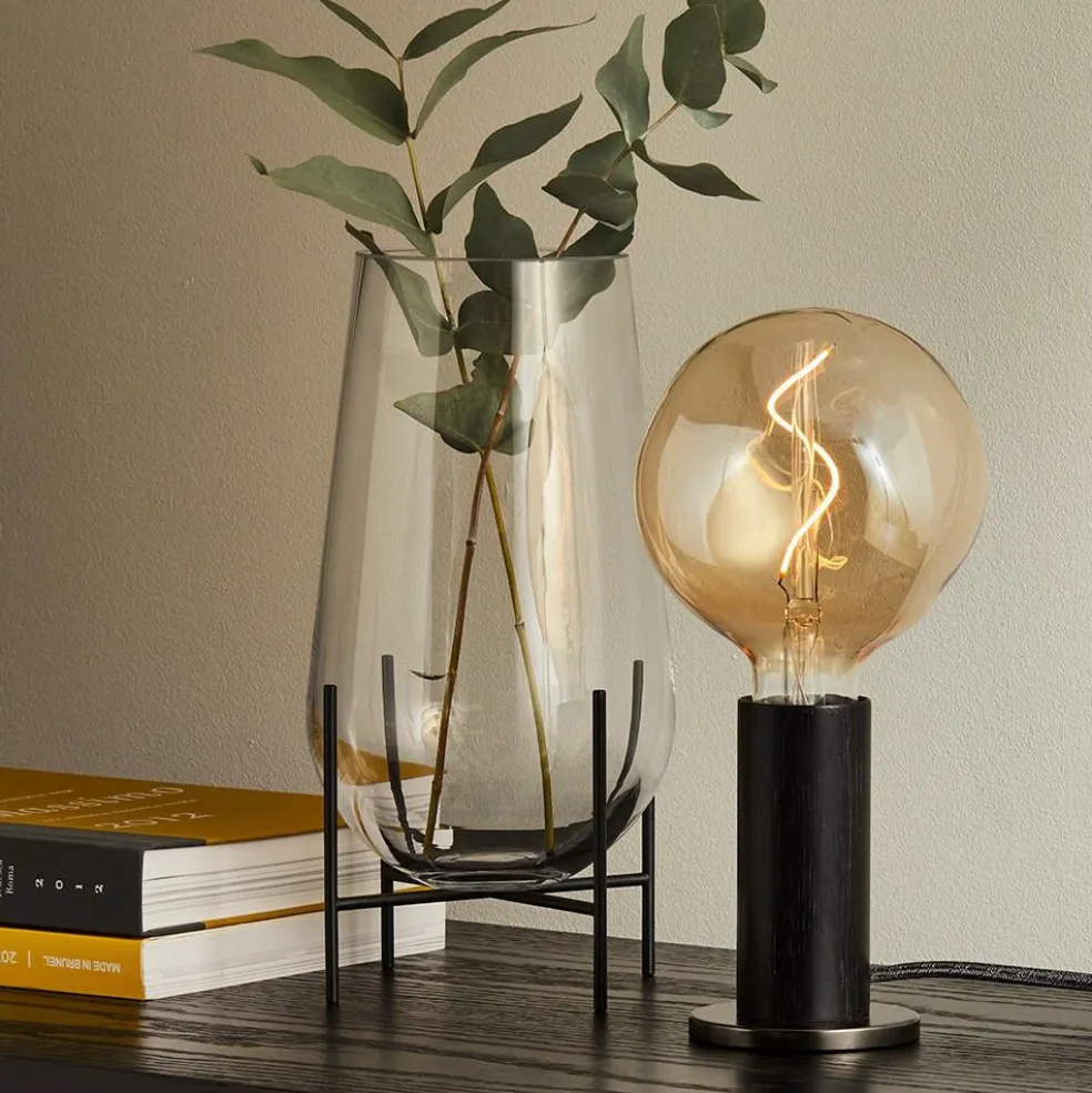 Blackened Oak Knuckle Tischleuchte mit Voronoi I LED E27 2W