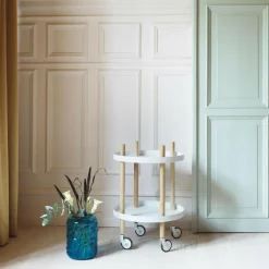 Block Beistelltisch/Servierwagen rund