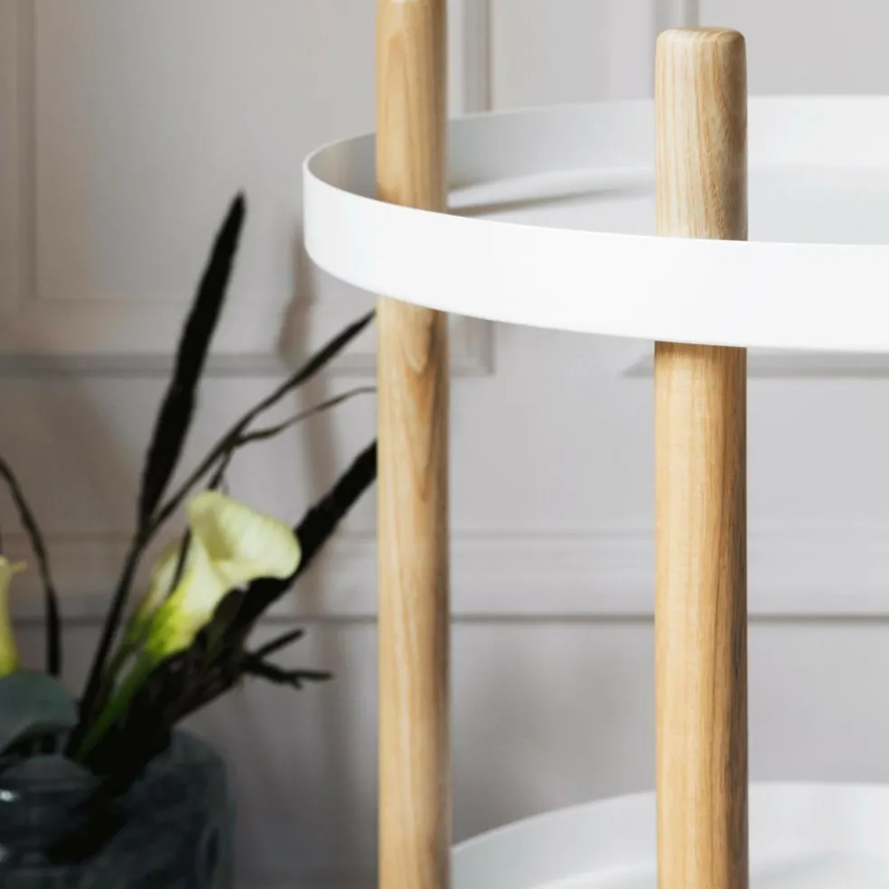 Block Beistelltisch/Servierwagen rund