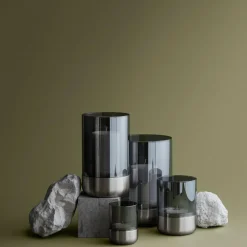 Calma Windlicht Edelstahl 2er Set