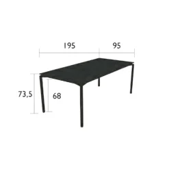 Calvi Gartenesstisch 195x95cm