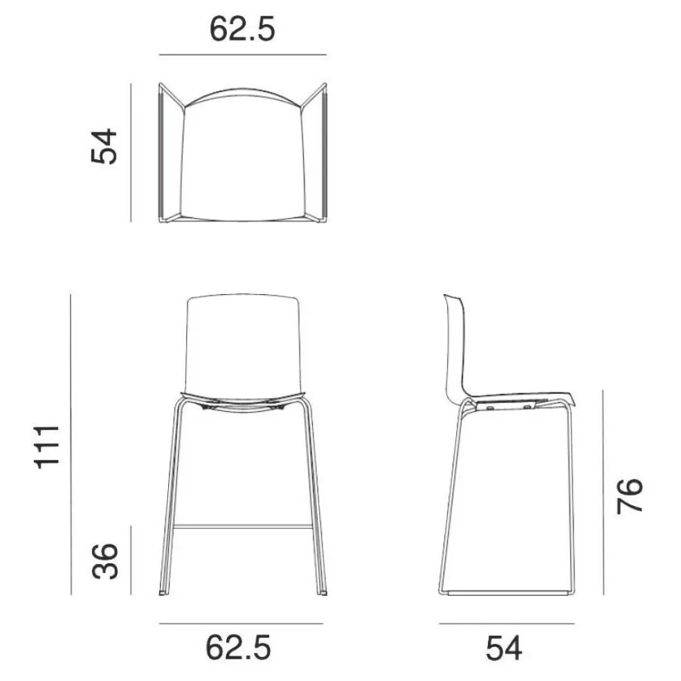 Catifa 46 0471 Barhocker einfarbig Gestell Chrom