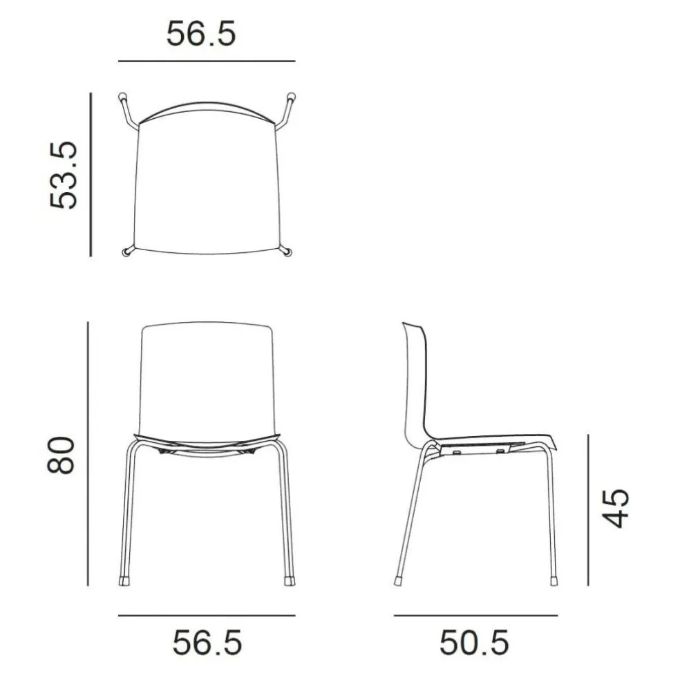 Catifa 46 0251 Stuhl zweifarbig Gestell Chrom
