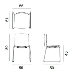 Catifa 46 0278 Stuhl zweifarbig Kufe farbig