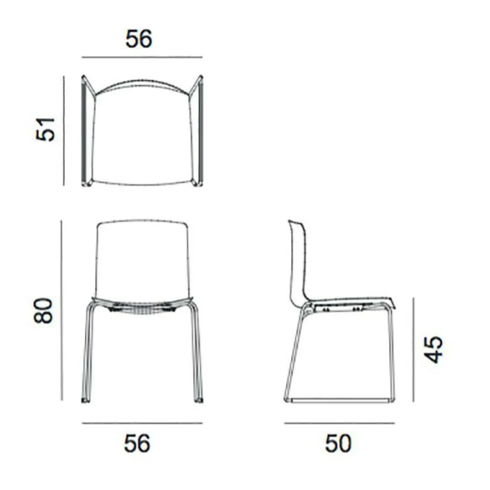 Catifa 46 0278 Stuhl zweifarbig Kufe farbig