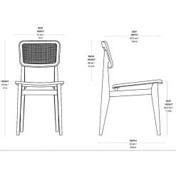 C-Chair All French Cane Stuhl 4er Set