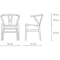 CH24 Wishbone Chair Gestell Walnuss
