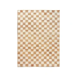 Check Woll-Jute Teppich 140x200cm