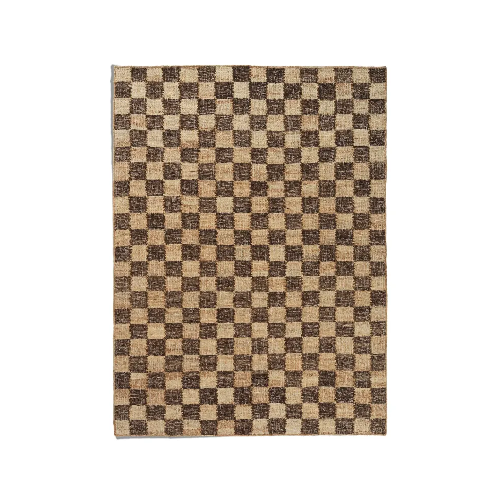 Check Woll-Jute Teppich 140x200cm