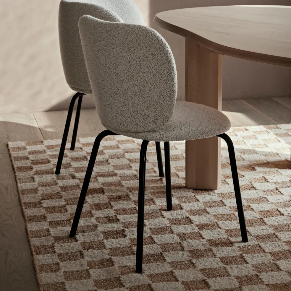 Check Woll-Jute Teppich 200x300cm