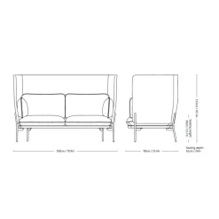 Cloud LN6 Sofa mit hohem Rücken