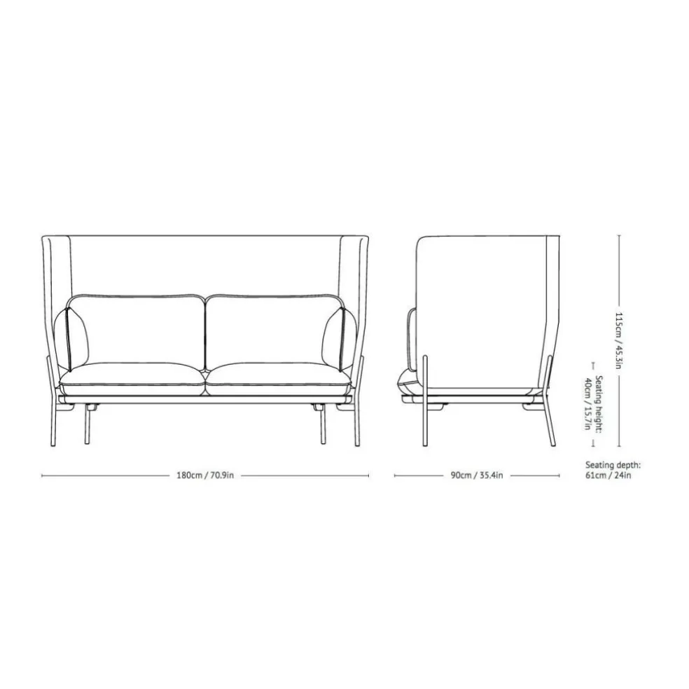 Cloud LN6 Sofa mit hohem Rücken