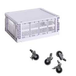 Colour Crate Korb M mit Deckel und Rollen