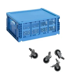 Colour Crate Korb M mit Deckel und Rollen