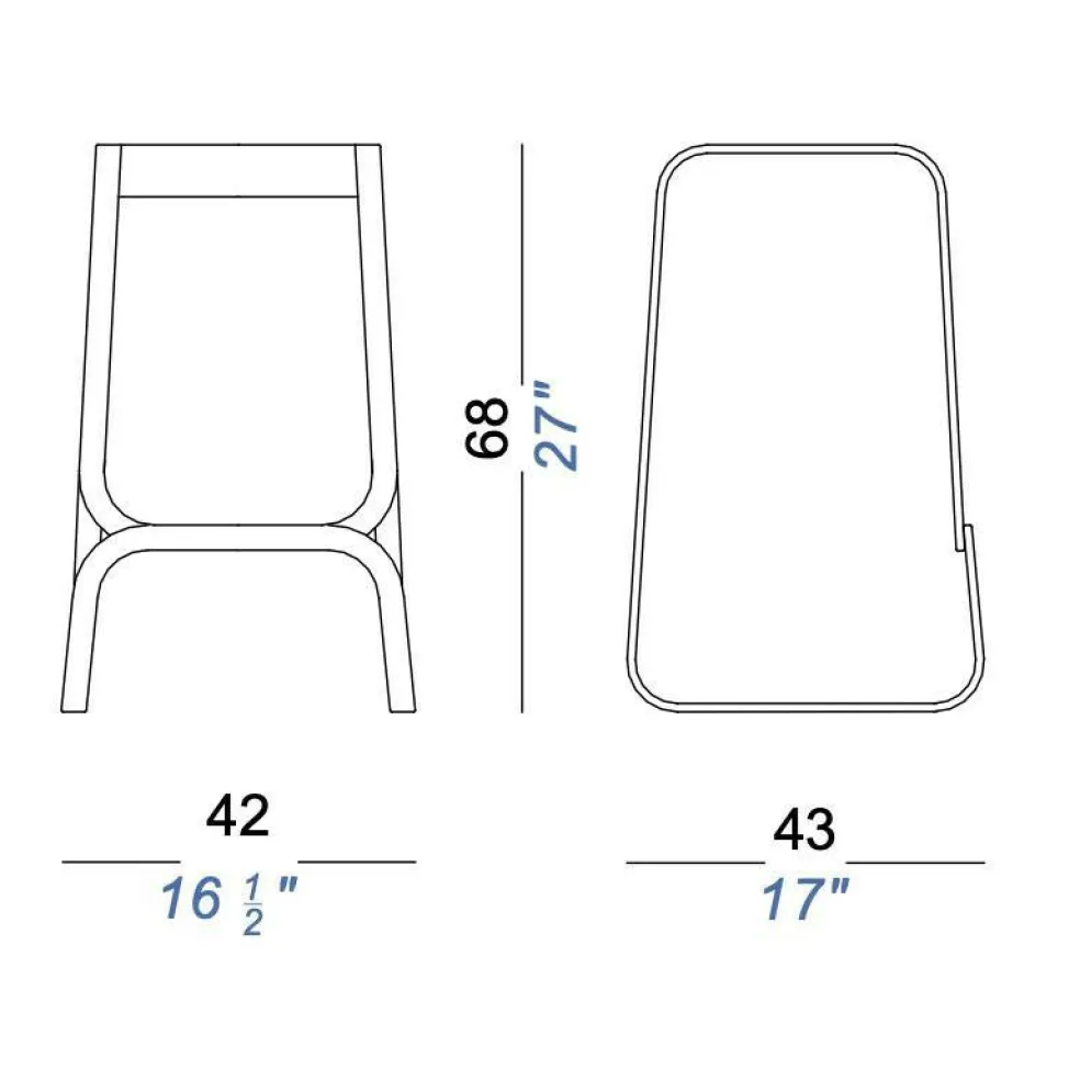 Continuum S108 Barhocker Sitzfläche Multiplex 80cm