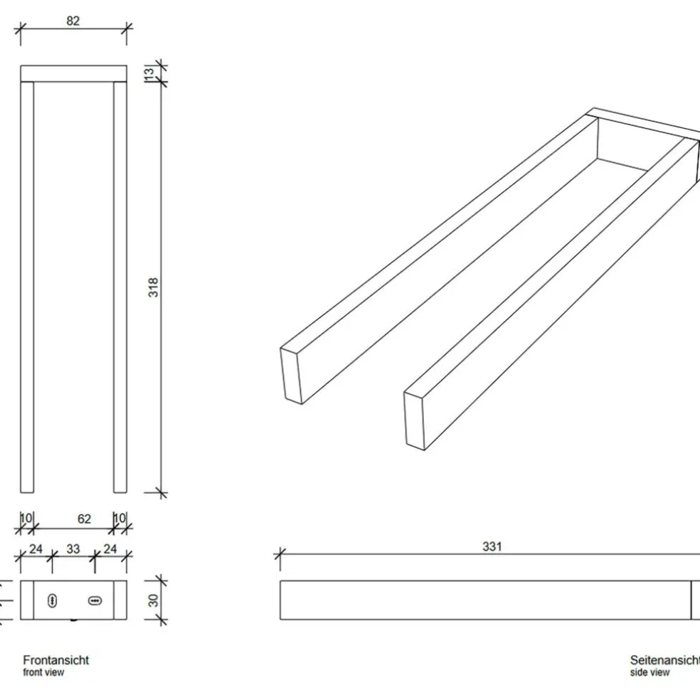 Contract 2 Handtuchhalter zweiarmig