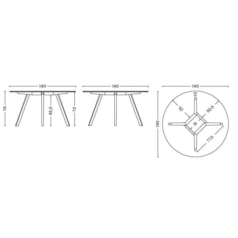 Copenhague CPH25 2.0 Esstisch Furnier Ø140cm