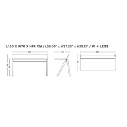 Copenhague CPH 190 Schreibtisch