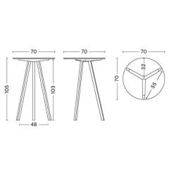 Copenhague CPH20 2.0 Stehtisch Linoleum Ø70cm