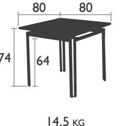 Costa Gartentisch 80x80x74cm